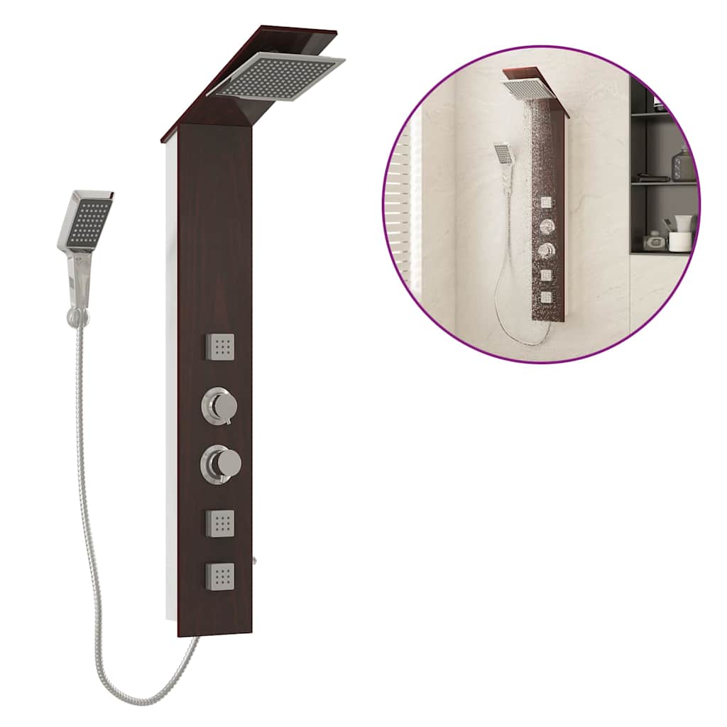 151417 vidaXL Shower Panel System Glass Brown