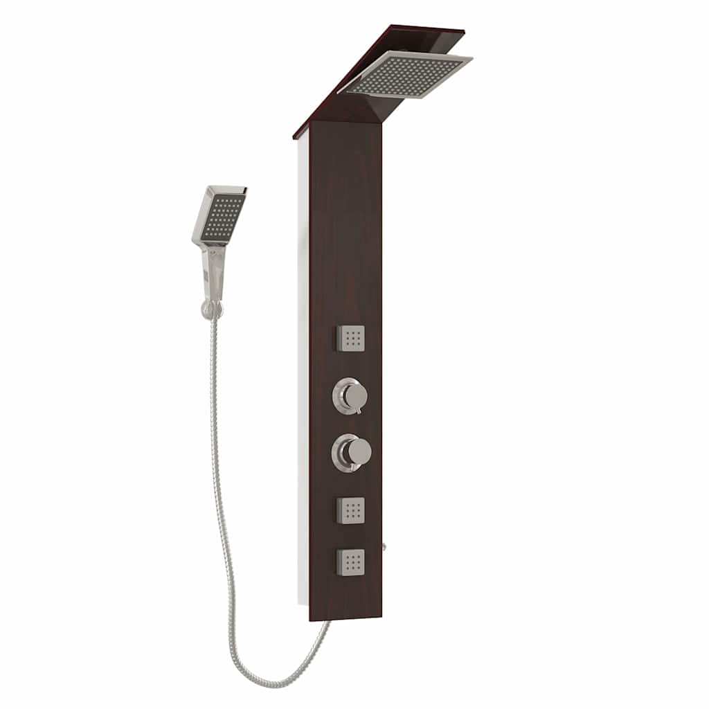 151417 vidaXL Shower Panel System Glass Brown
