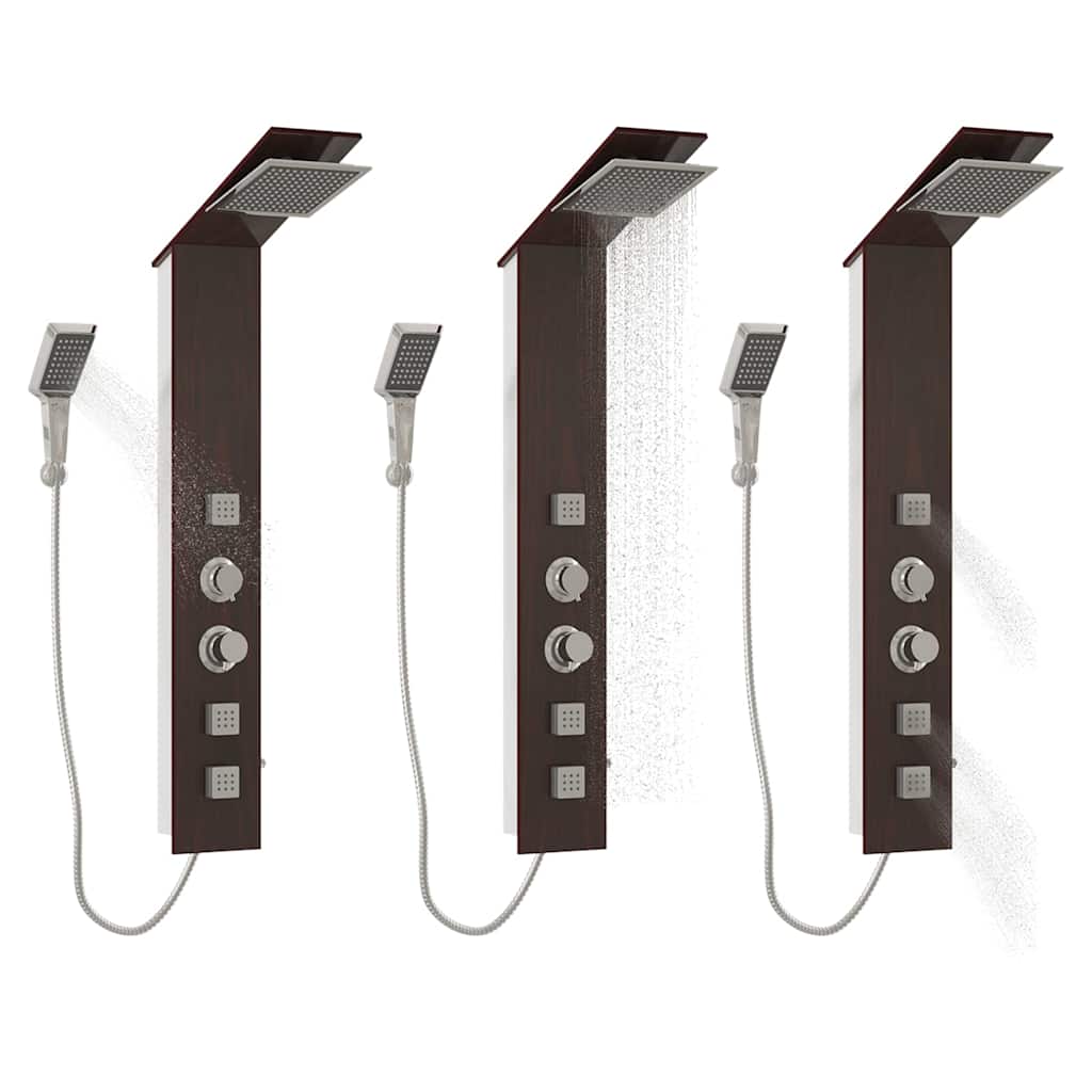 151417 vidaXL Shower Panel System Glass Brown