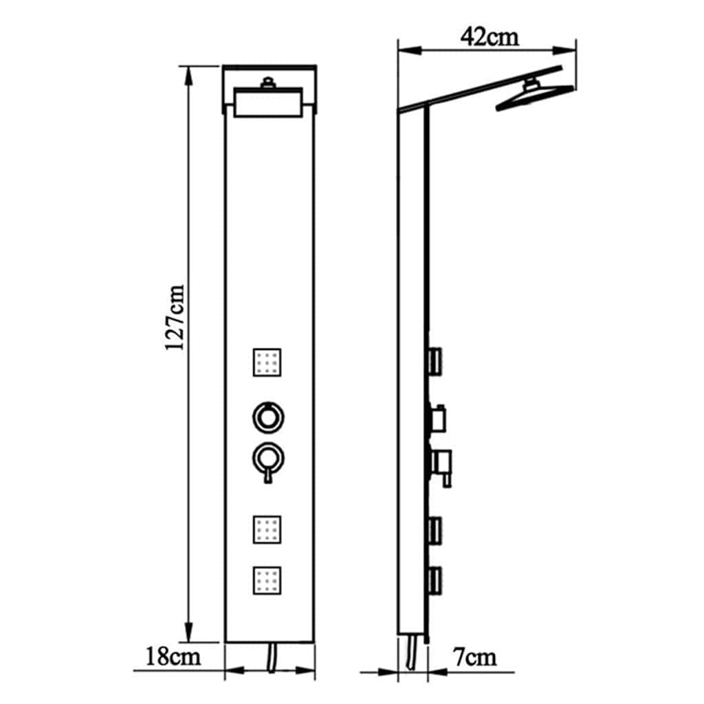 151417 vidaXL Shower Panel System Glass Brown