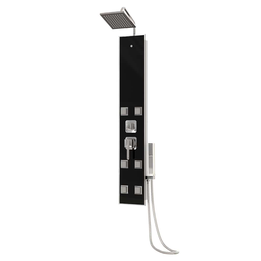 151418 vidaXL Shower Panel Unit Glass 18x45,5x130 cm Black