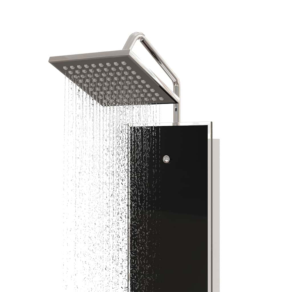 151418 vidaXL Shower Panel Unit Glass 18x45,5x130 cm Black