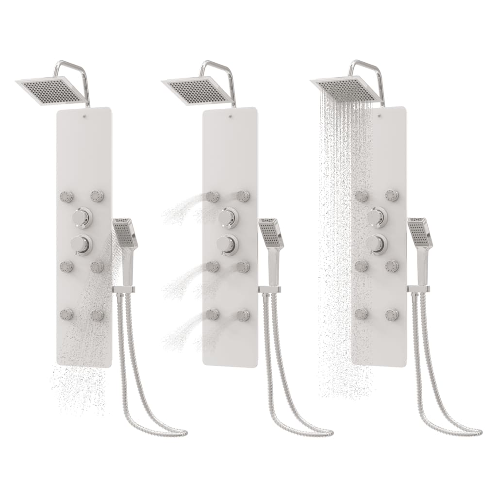 151419 vidaXL Shower Panel Unit Glass 25x47,5x130 cm White
