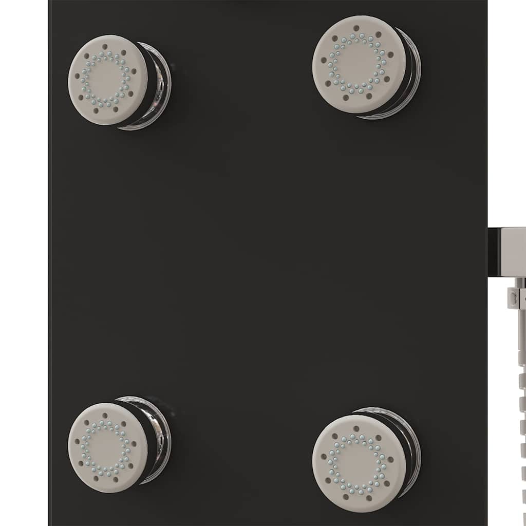 Shower Panel Unit Glass 25x47,5x130 cm Black