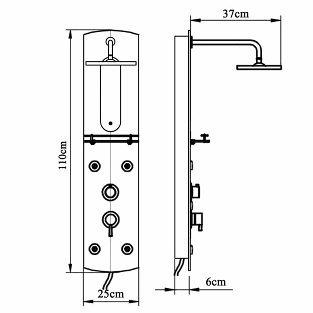 151421 vidaXL Shower Panel Unit 25x43x110 cm Silver