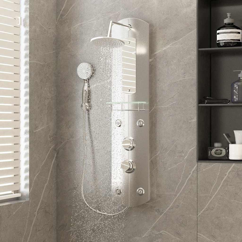151421 vidaXL Shower Panel Unit 25x43x110 cm Silver
