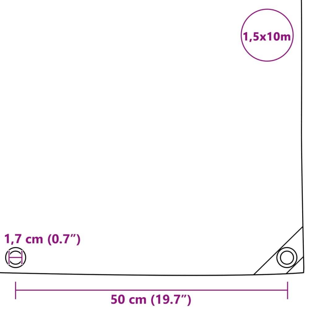 vidaXL Tarpaulin 650 g/m² 1.5x10 m Black