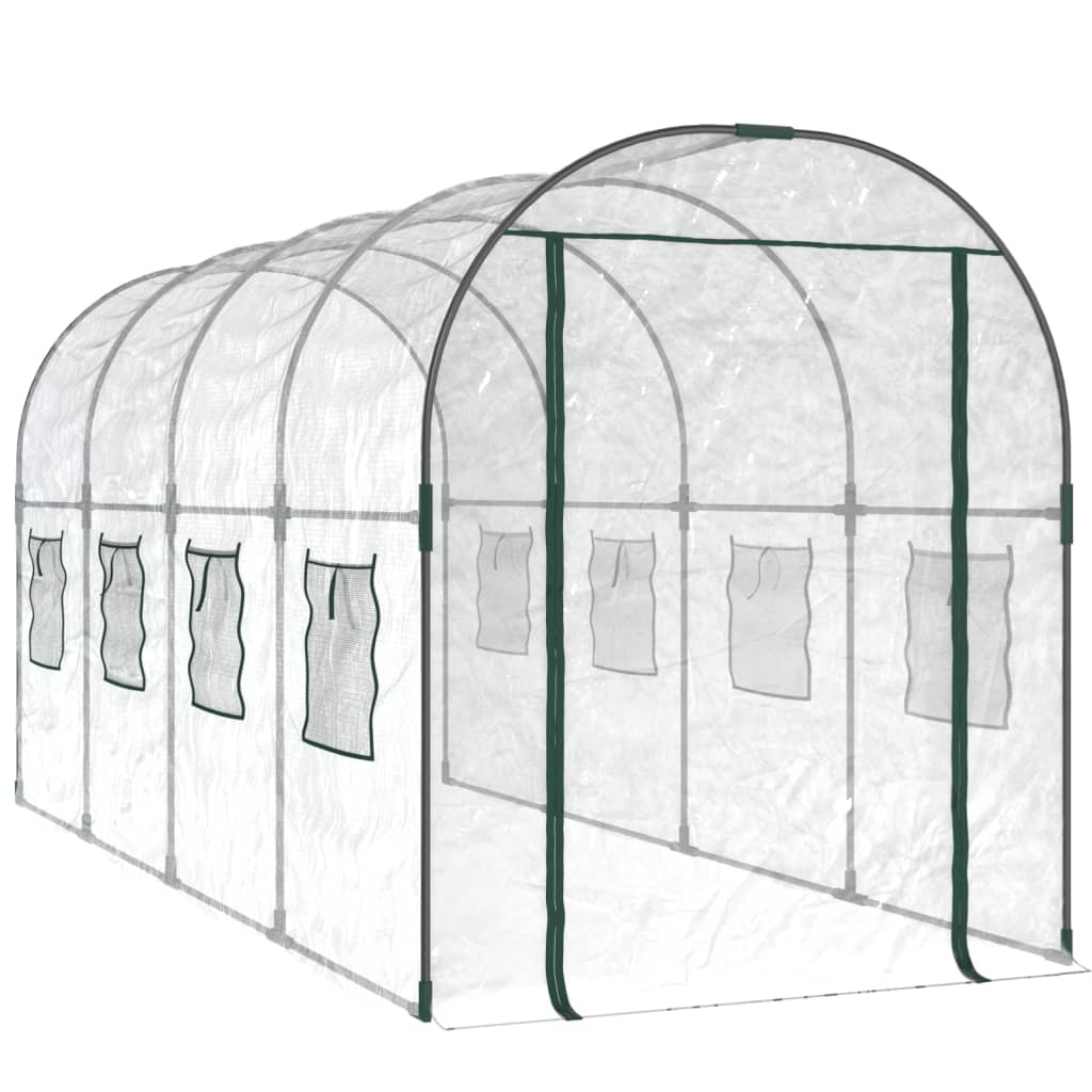 vidaXL Greenhouse Transparent 160x400x190 cm PVC&Powder-coated Steel