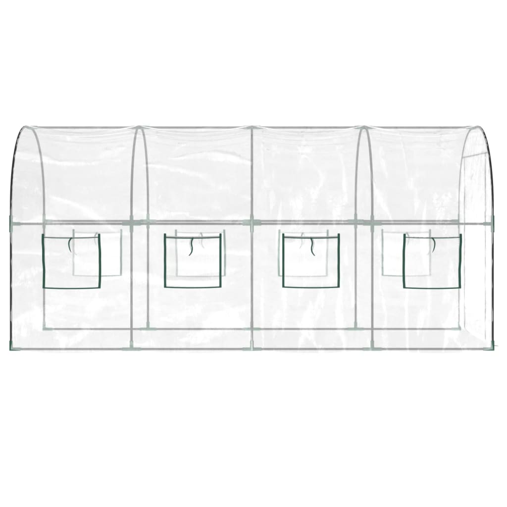 vidaXL Greenhouse Transparent 160x400x190 cm PVC&Powder-coated Steel