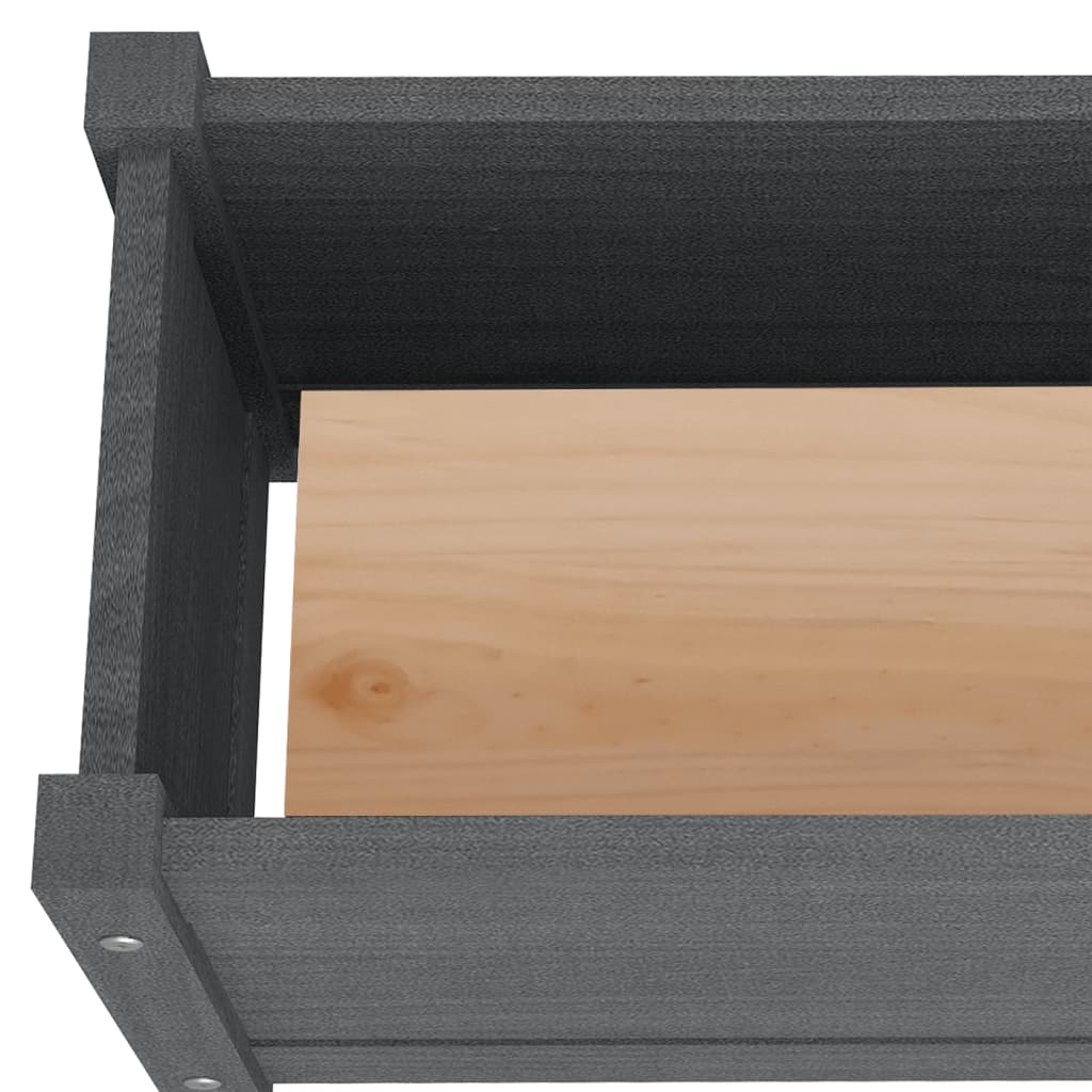 vidaXL Garden Planter Grey 60x31x31 cm Solid Pinewood