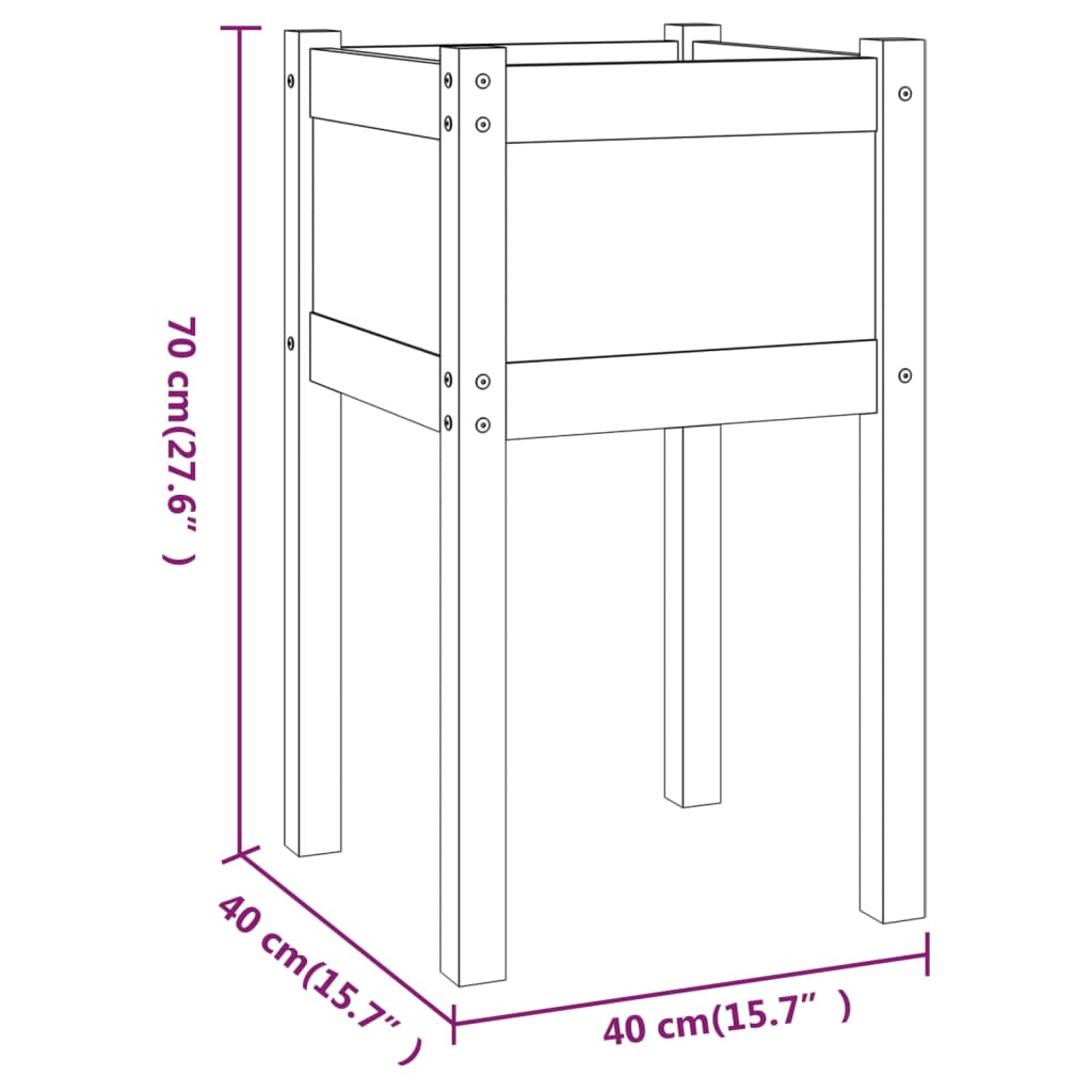 vidaXL Garden Planters 2 pcs 40x40x70 cm Solid Pinewood