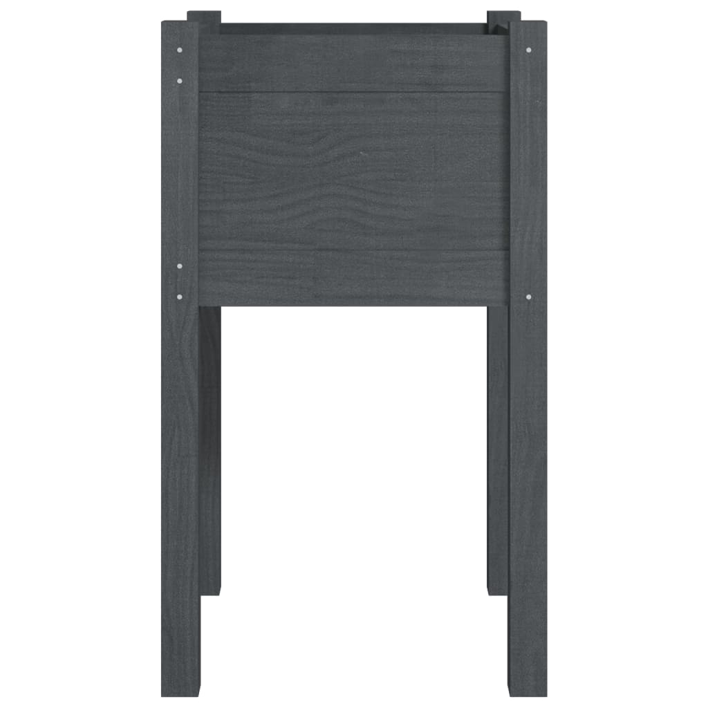 vidaXL Garden Planter Grey 40x40x70 cm Solid Pinewood