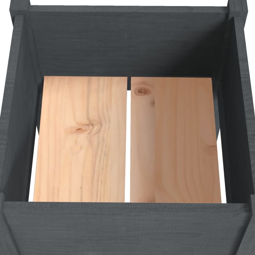 vidaXL Garden Planter Grey 40x40x70 cm Solid Pinewood