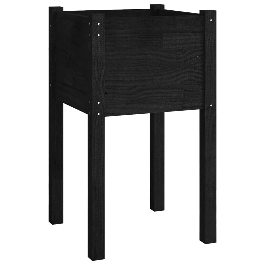 vidaXL Garden Planter Black 40x40x70 cm Solid Pinewood