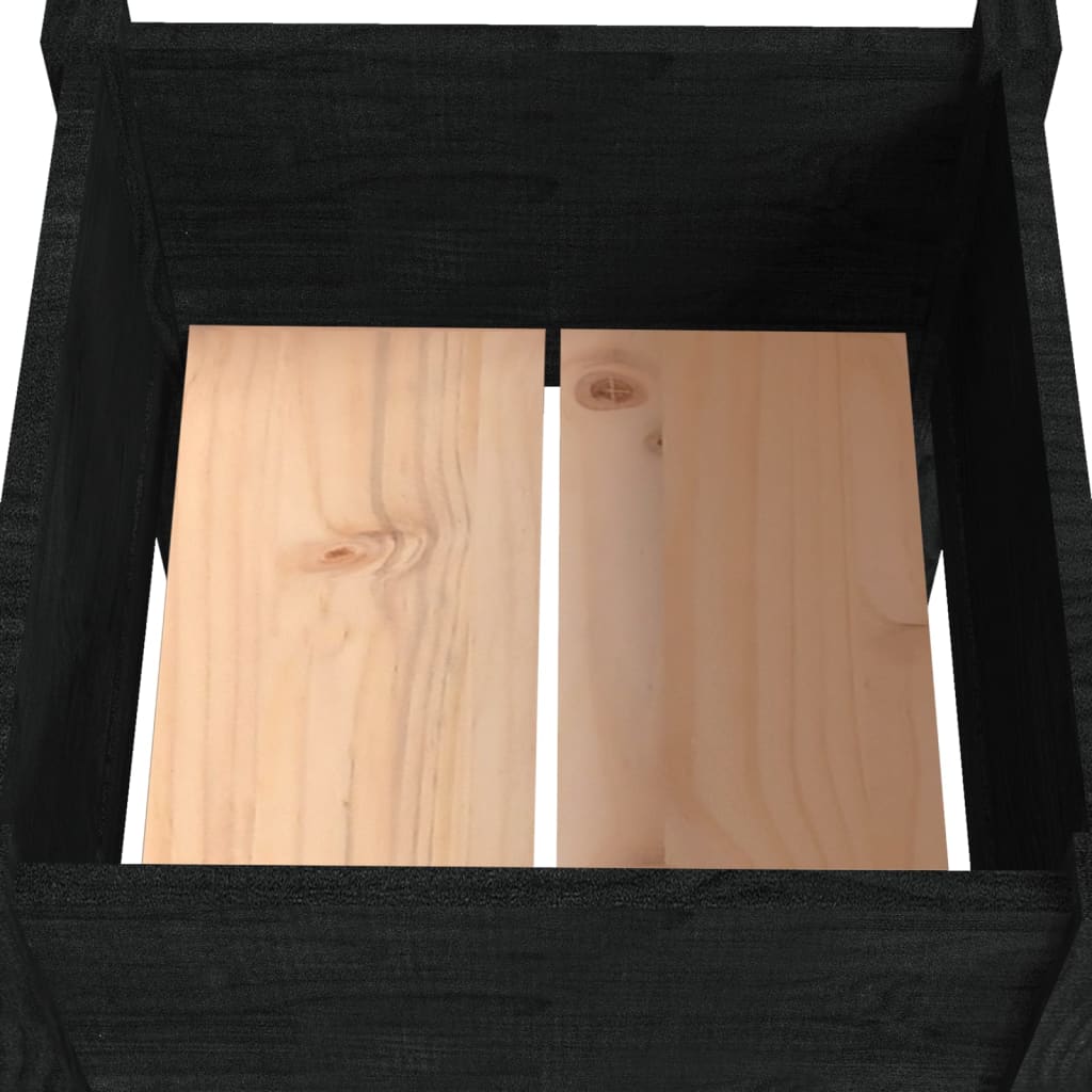 vidaXL Garden Planter Black 40x40x70 cm Solid Pinewood