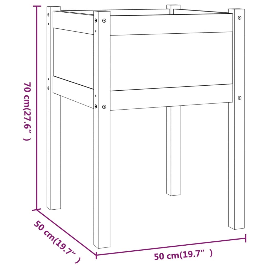 Tuinbakken 2 stuks 50x50x70 cm massief grenenhout