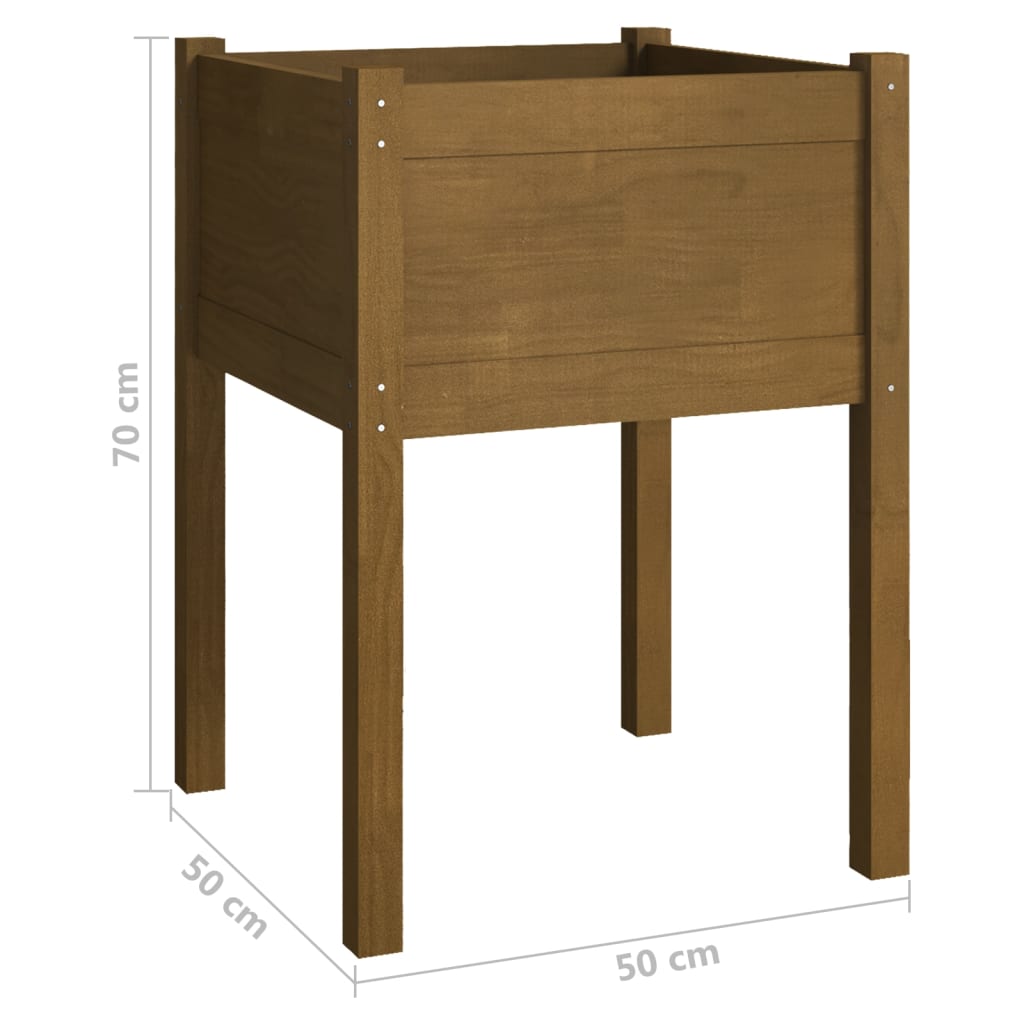 Tuinbak Honey Brown 50x50x70 cm massief grenenhout