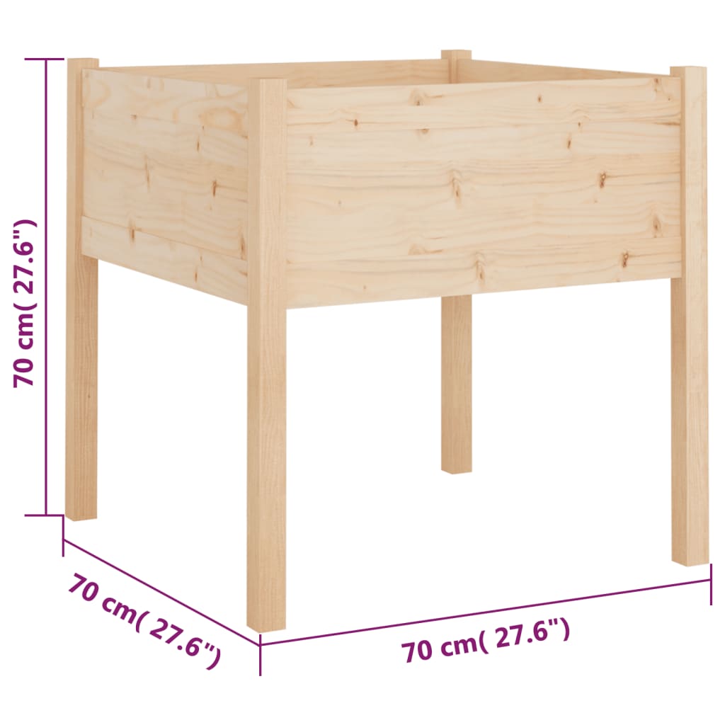 Tuinbak 70x70x70 cm massief grenenhout