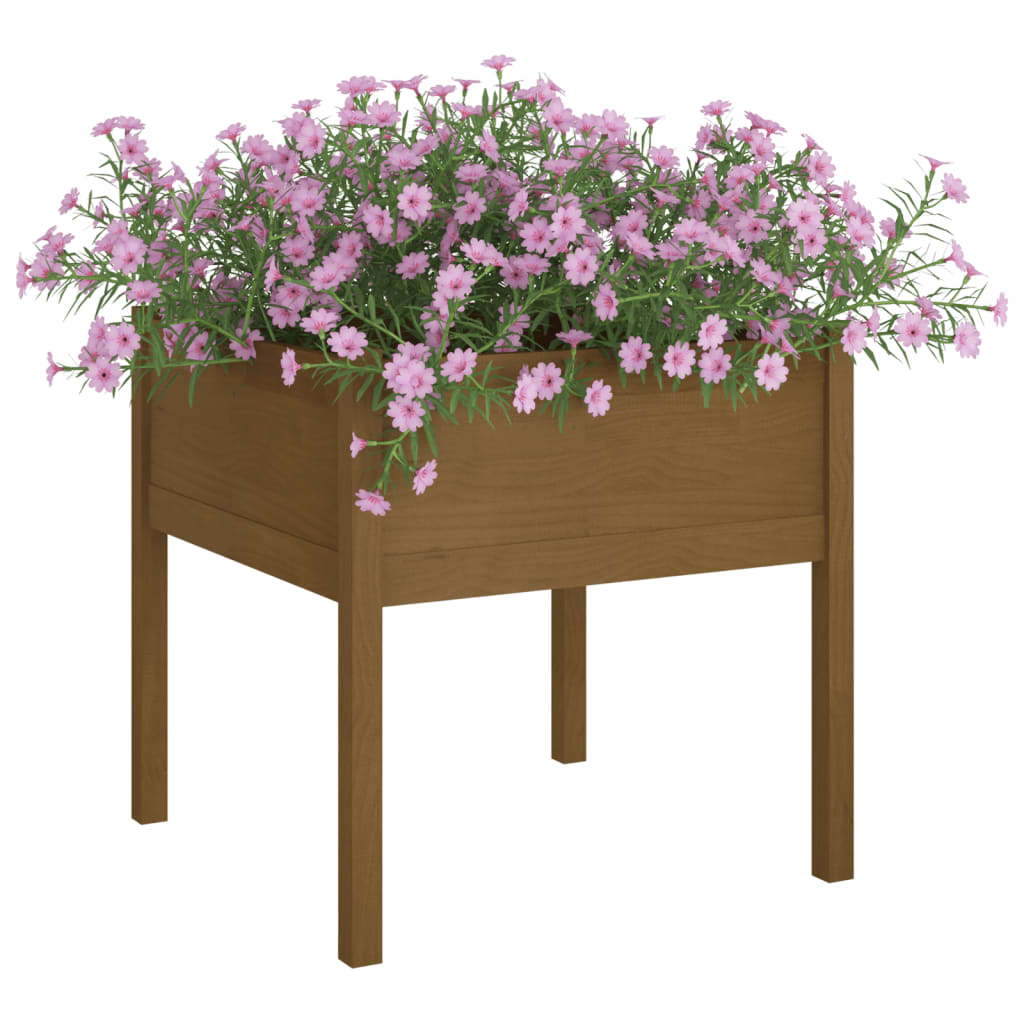 vidaXL Garden Planter Honey Brown 70x70x70 cm Solid Pinewood