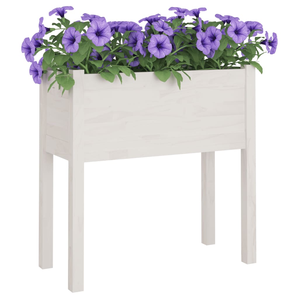 vidaXL Garden Planters 2 pcs White 70x31x70 cm Solid Pinewood