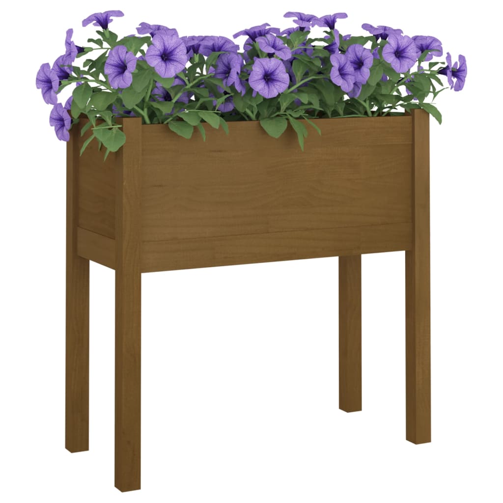 vidaXL Garden Planter Honey Brown 70x31x70 cm Solid Pinewood