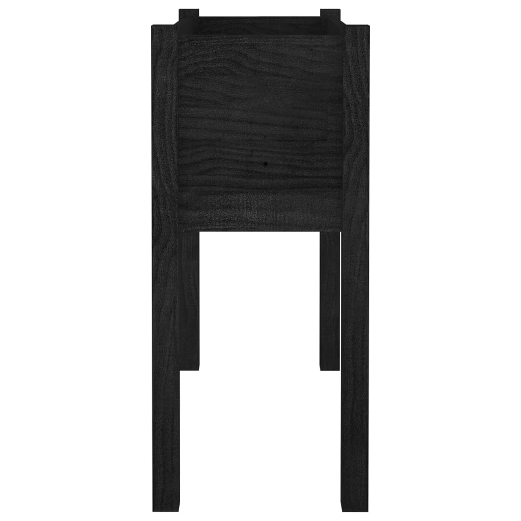 vidaXL Garden Planters 2 pcs Black 70x31x70 cm Solid Pinewood