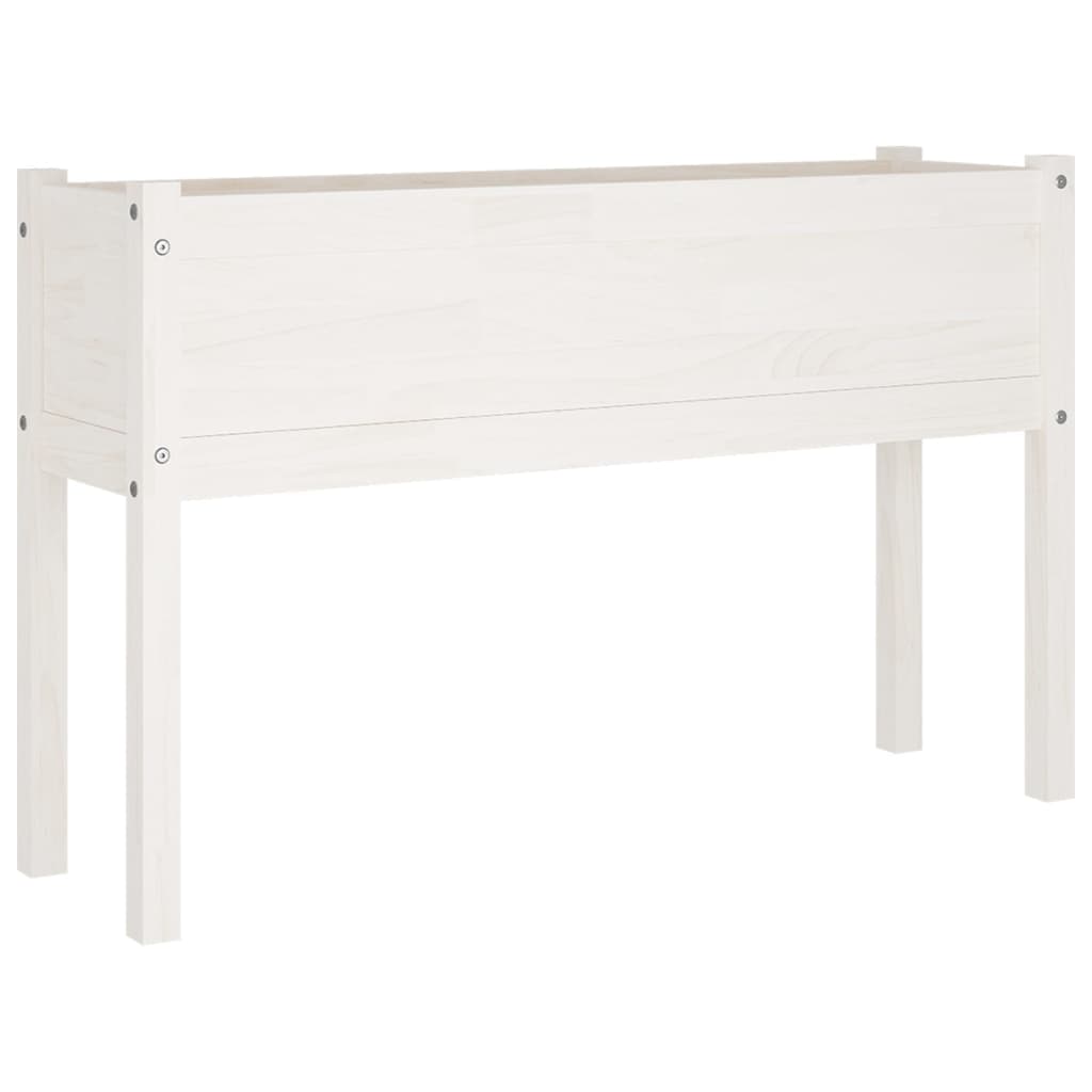 vidaXL Garden Planter White 110x31x70 cm Solid Pinewood