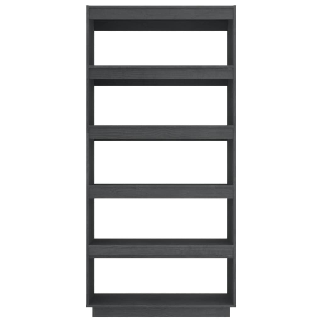 Book Cabinet/Room Divider Grey 80x35x167 cm Solid Pinewood