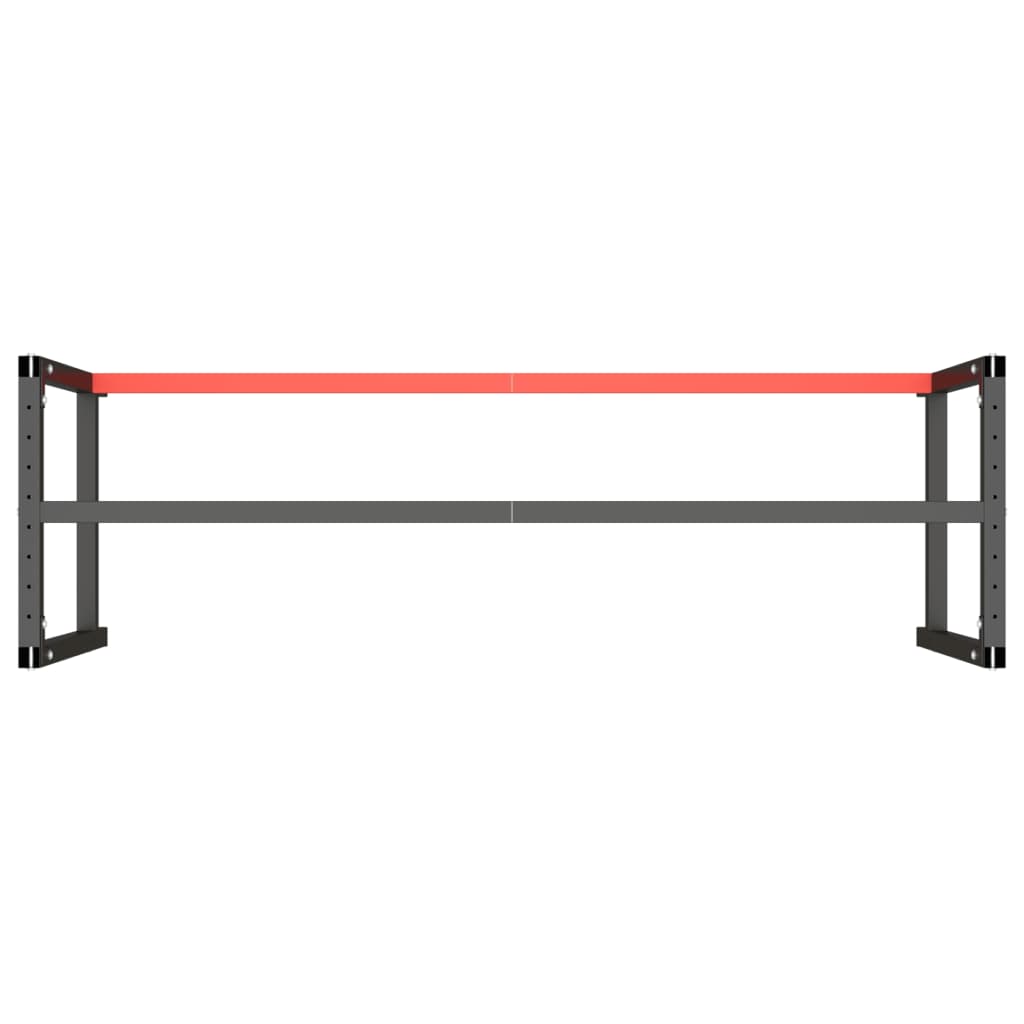 Work Bench Frame Matte Black and Matte Red 180x57x79 cm Metal