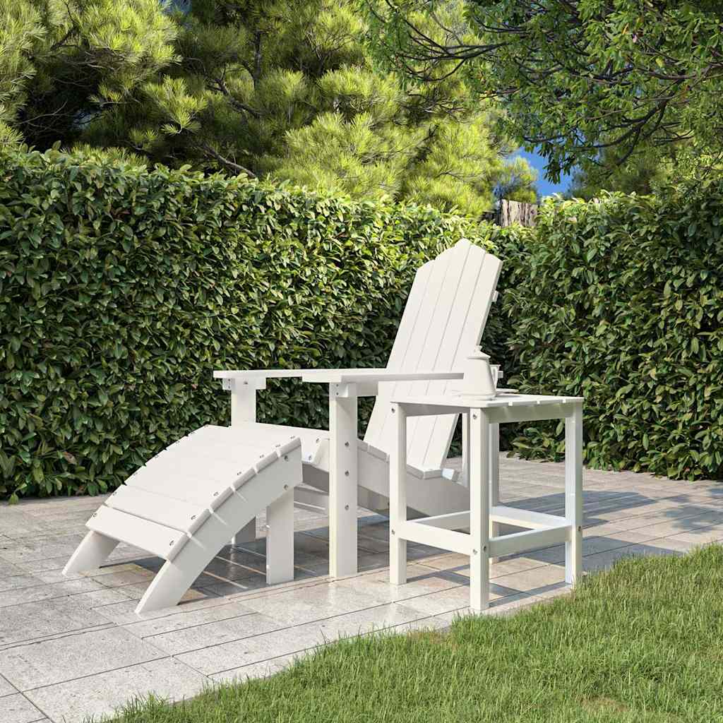 318641 vidaXL Garden Adirondack Table White 38x38x46 cm HDPE