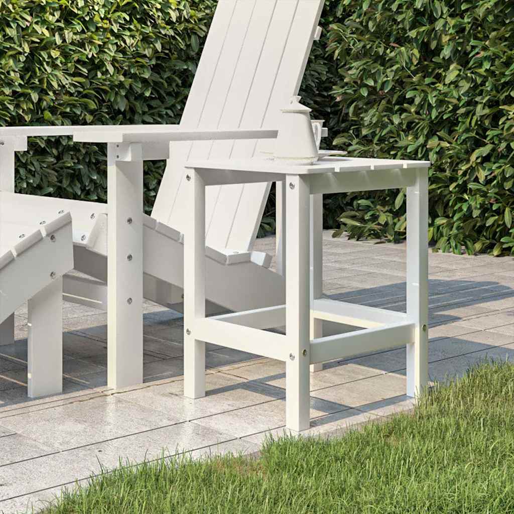 318641 vidaXL Garden Adirondack Table White 38x38x46 cm HDPE