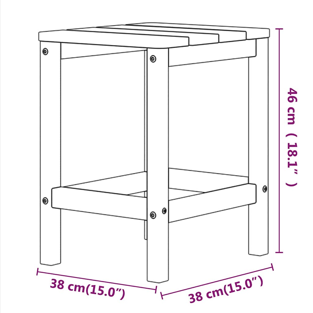 Garden Adirondack Table Aqua Blue 38x38x46 cm HDPE
