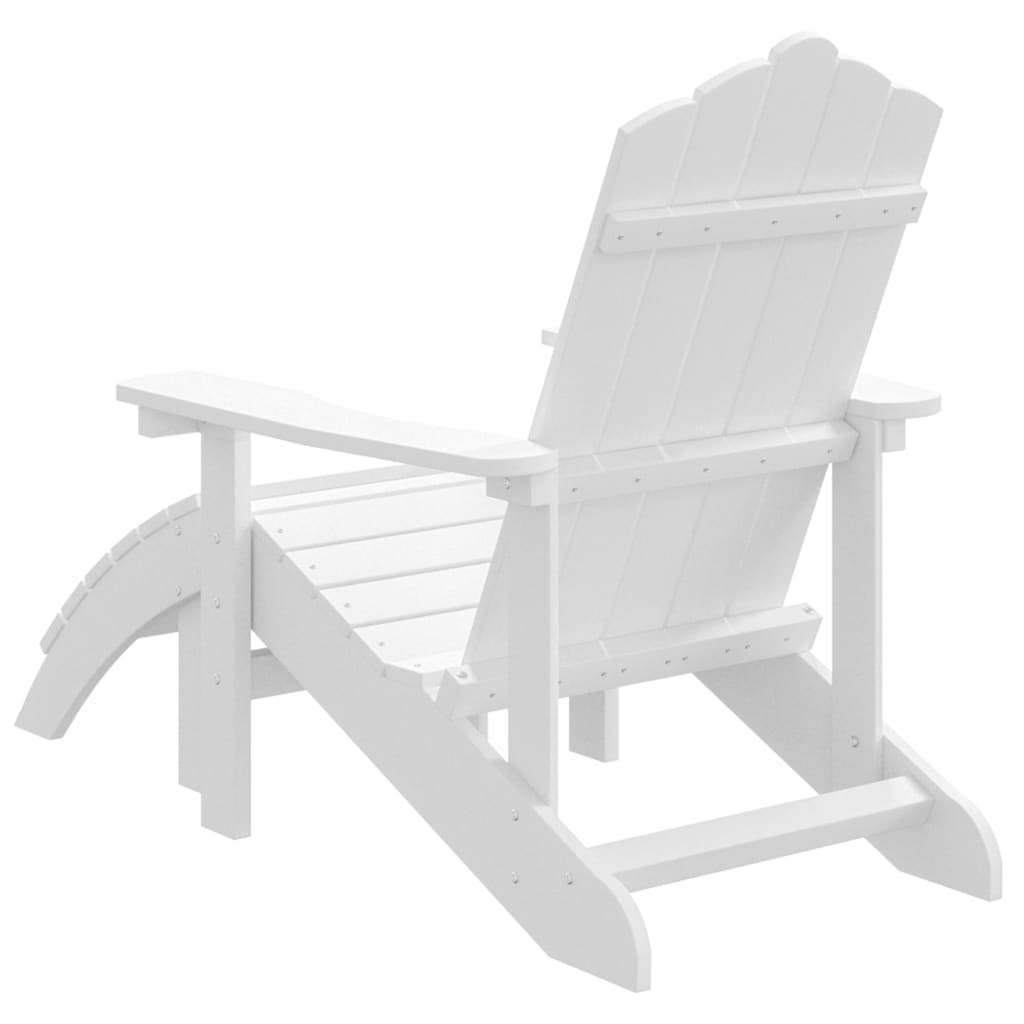 vidaXL Garden Adirondack Chair with Footstool HDPE White