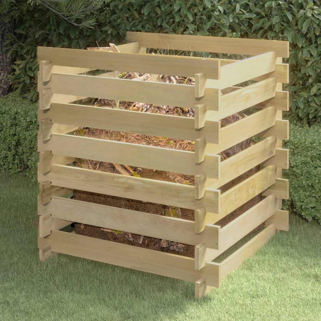 vidaXL Slatted Garden Composter 90x90x90 cm Impregnated Pinewood