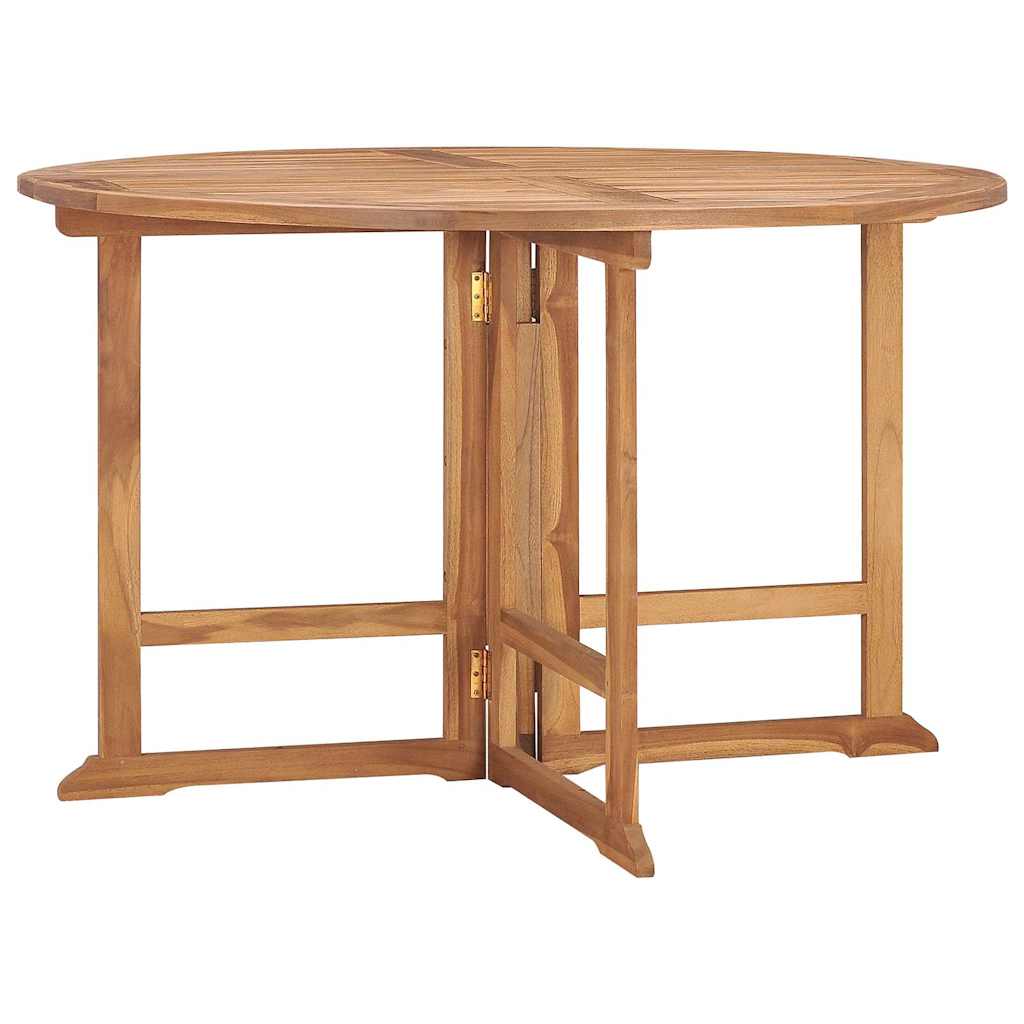 318479 vidaXL Folding Garden Dining Table Ø110x75 cm Solid Wood Teak