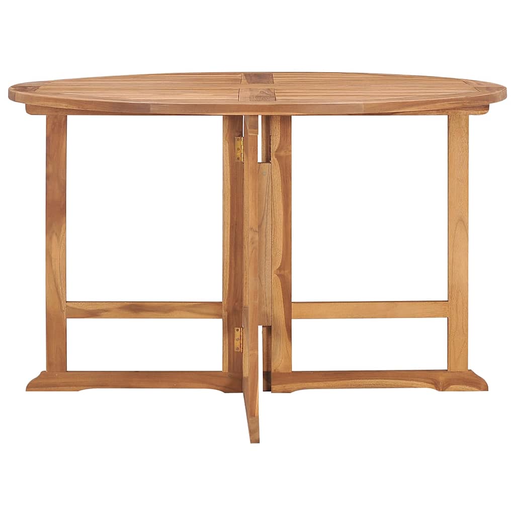 318479 vidaXL Folding Garden Dining Table Ø110x75 cm Solid Wood Teak