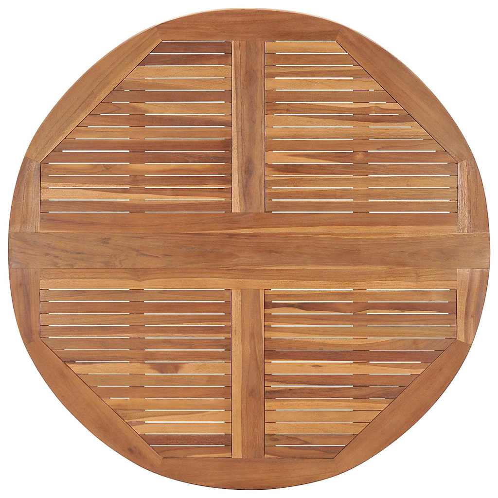 318479 vidaXL Folding Garden Dining Table Ø110x75 cm Solid Wood Teak