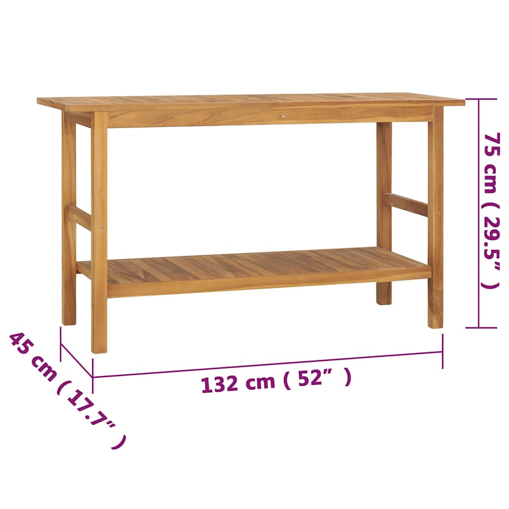 318482 vidaXL Bathroom Vanity Cabinet Solid Wood Teak 132x45x75 cm
