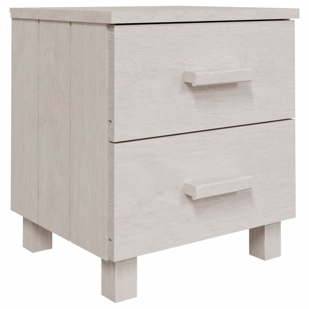 Table de Chevet HAMAR Blanc 40x35x44,5 cm Pin Massif