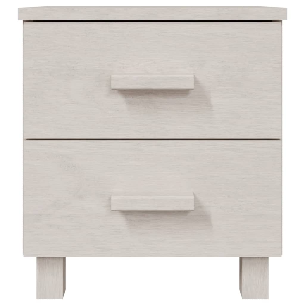 Table de Chevet HAMAR Blanc 40x35x44,5 cm Pin Massif