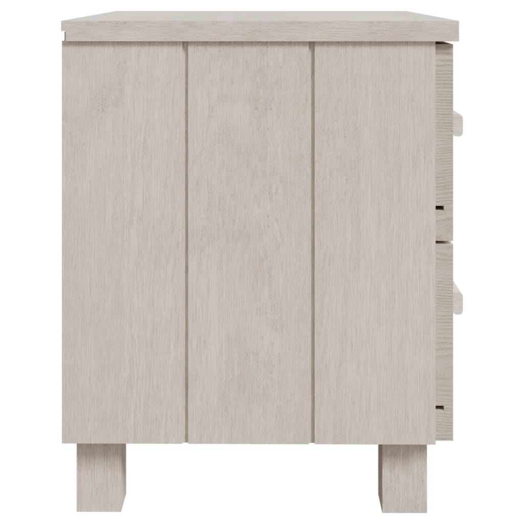 Table de Chevet HAMAR Blanc 40x35x44,5 cm Pin Massif