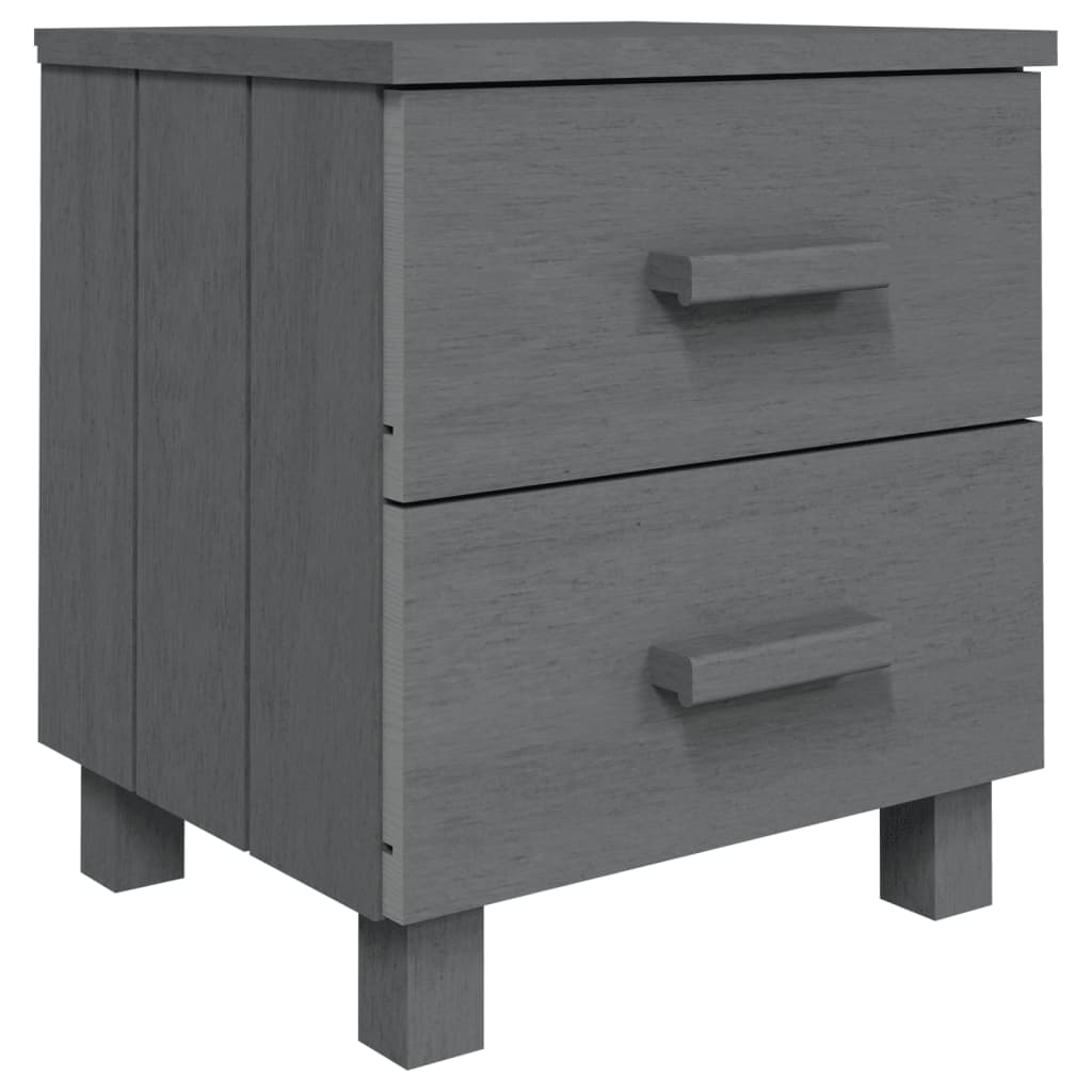 Table de Chevet HAMAR Gris Foncé 40x35x44,5 cm Pin Massif