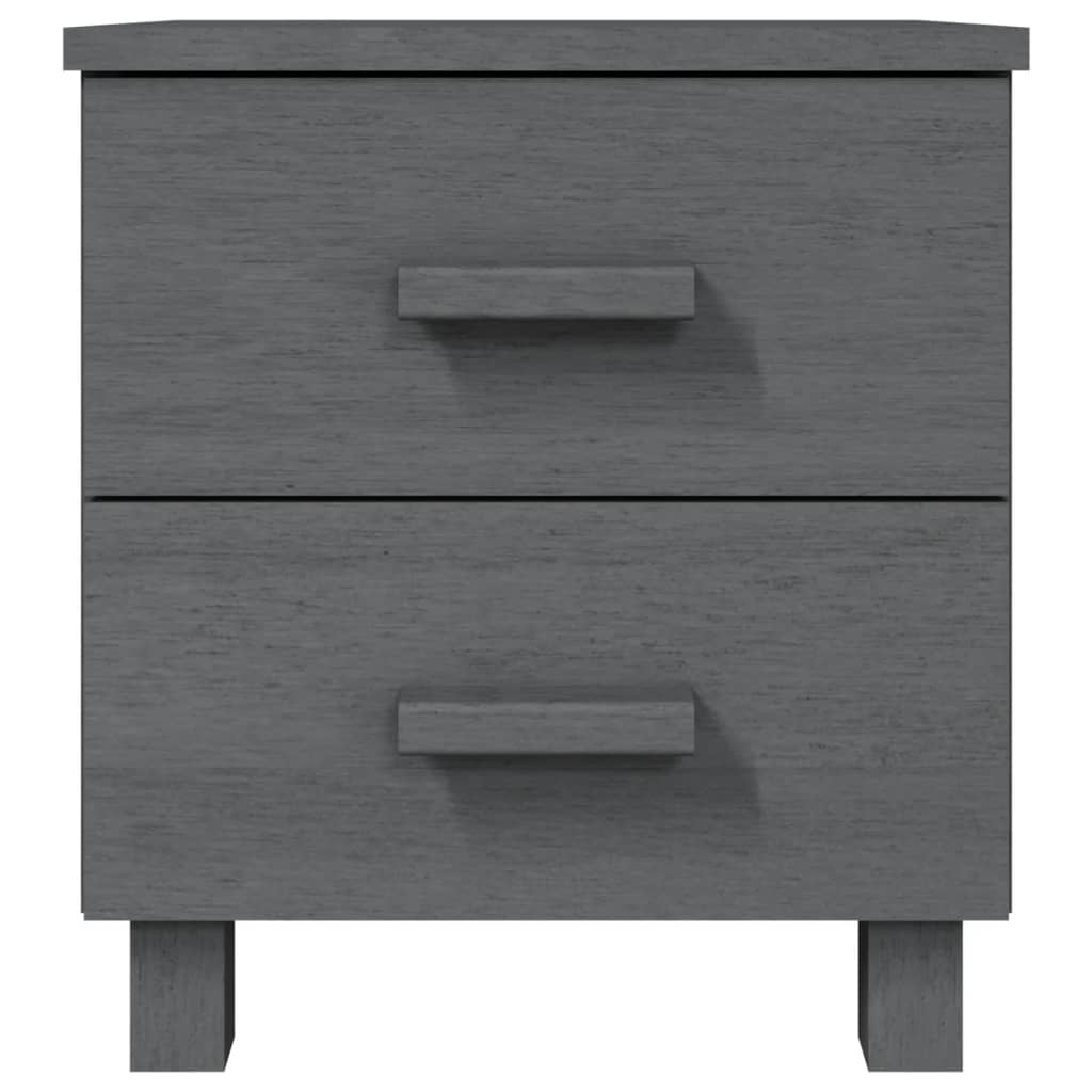 Table de Chevet HAMAR Gris Foncé 40x35x44,5 cm Pin Massif