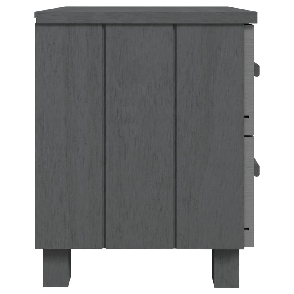 Table de Chevet HAMAR Gris Foncé 40x35x44,5 cm Pin Massif