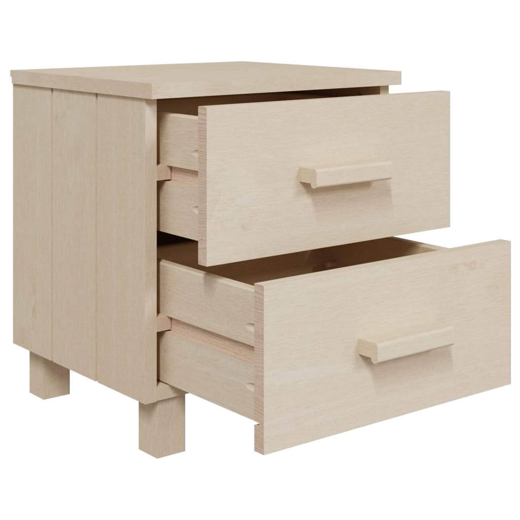 Tables de Chevet HAMAR 2 pcs Brun Miel 40x35x44.5cm Bois Massif