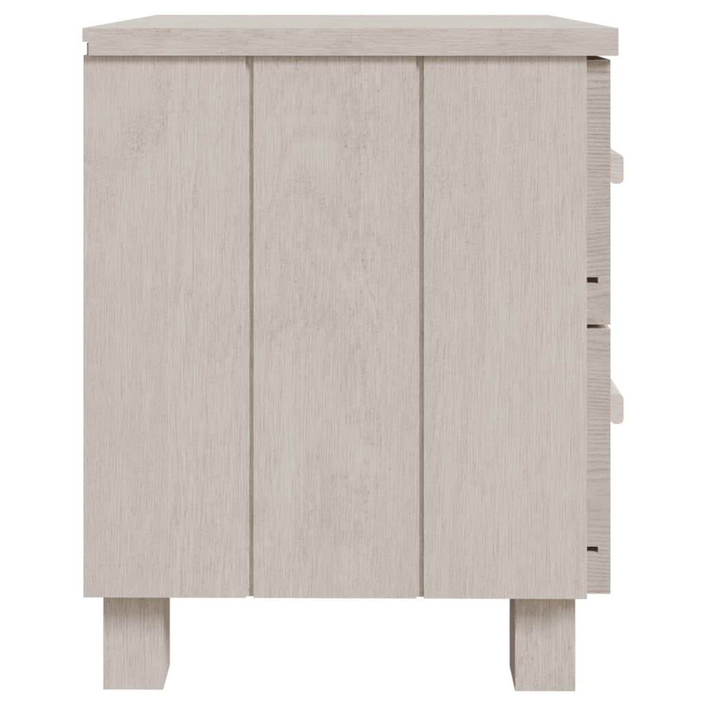 Tables de Chevet HAMAR 2 pcs Blanc 40x35x44,5 cm Bois Massif