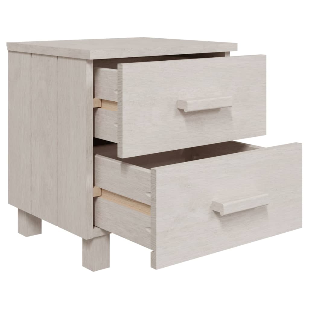 Tables de Chevet HAMAR 2 pcs Blanc 40x35x44,5 cm Bois Massif