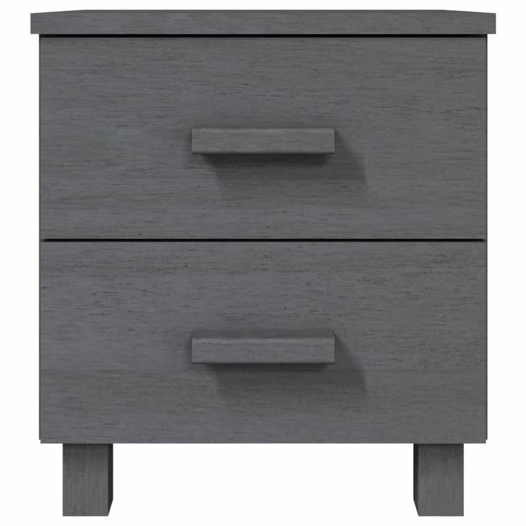 Tables de Chevet HAMAR 2 pcs Gris Foncé 40x35x44,5 cm Bois Massif