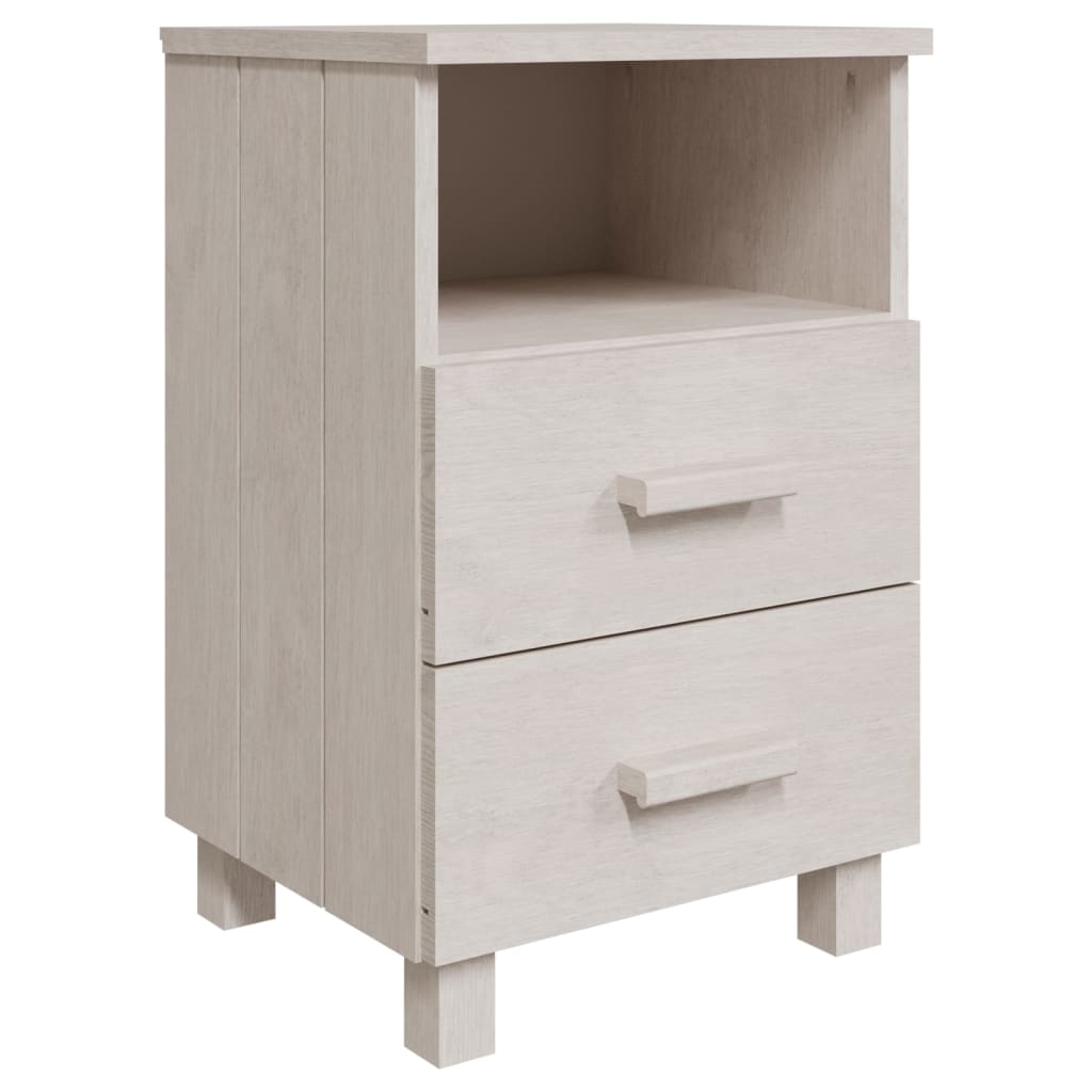 Tables de Chevet HAMAR 2 pcs Blanc 40x35x62 cm Bois Massif