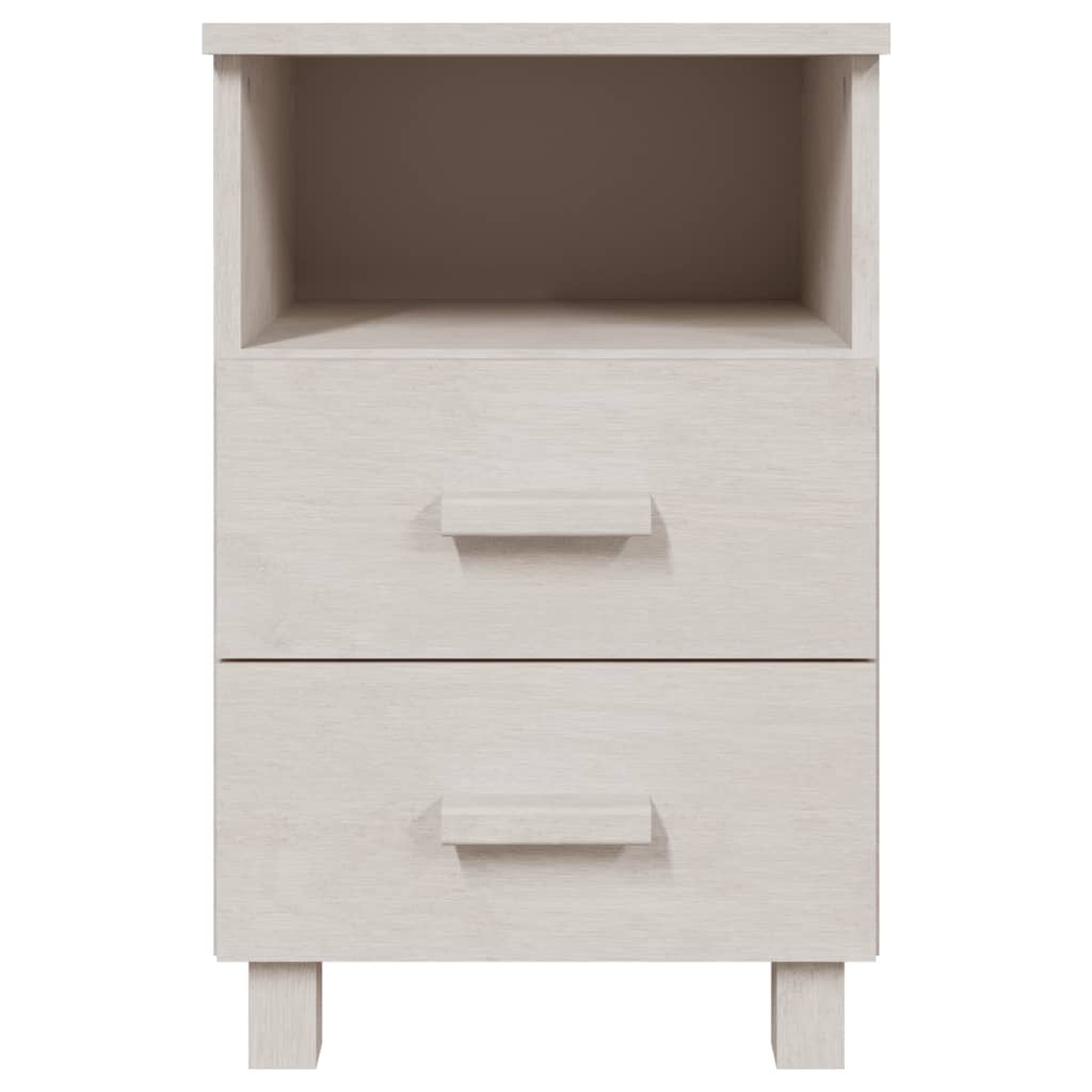 Tables de Chevet HAMAR 2 pcs Blanc 40x35x62 cm Bois Massif